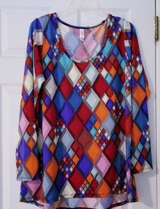 LuLaRoe Lynnae Long Sleeve Tee Shirt XL